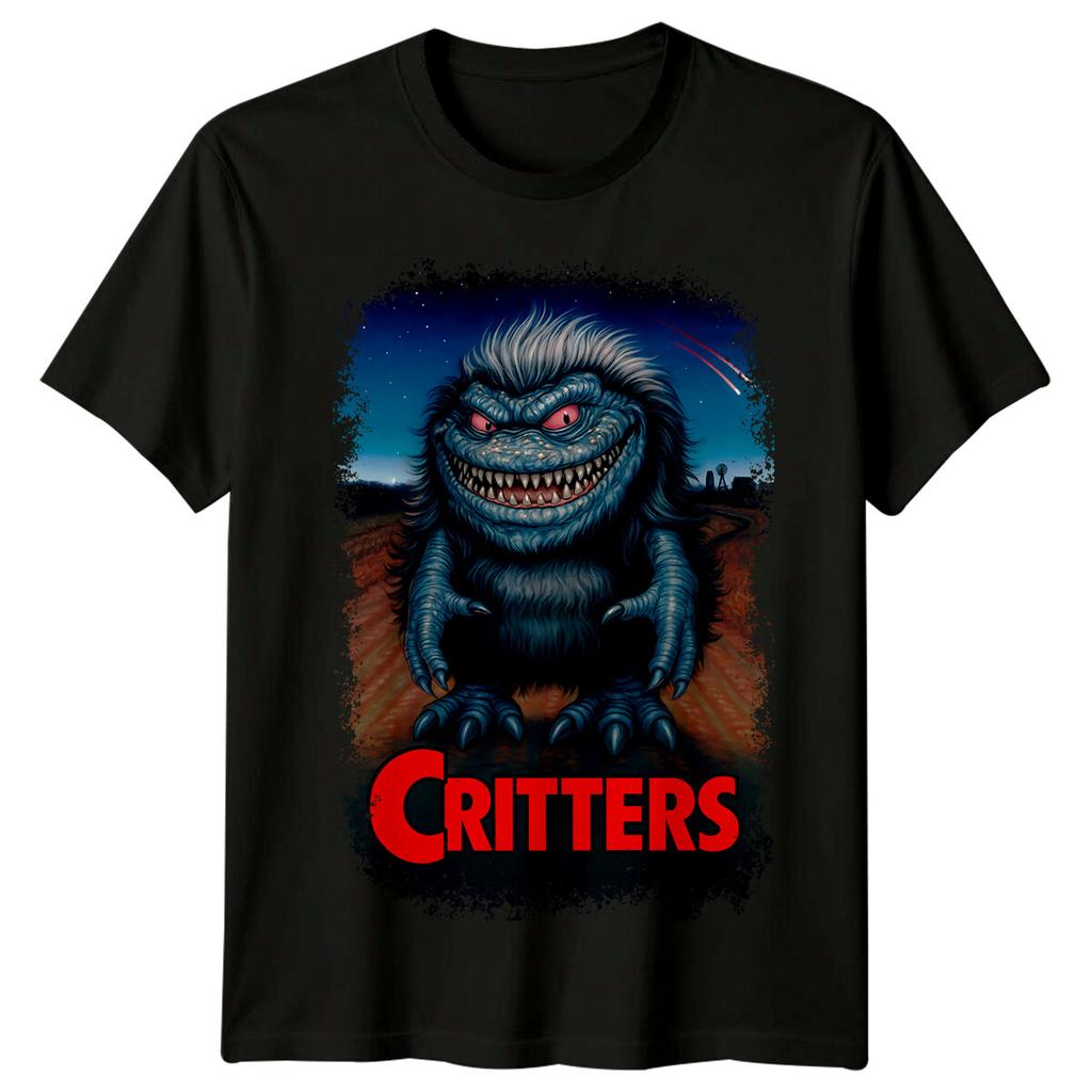 Creature (1986) T-shirt ispirata ai poster cinematografici, stile retrò anni '80.