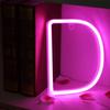 Innovative LED-Dekolampe in D-Form mit englischem Buchstaben für Hochzeitsfeierdekoration, Geschenk(Rosa )