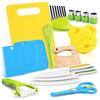 Kindersicheres Plastikbesteck-Set mit Babybrei-Stampfer & Prägeform, Inklusive Kinder-Schneidebrett