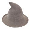 Solid Color Halloween Witch Hat Wool Knit Pointed Hat Wacky Halloween Party Hat  Masquerade