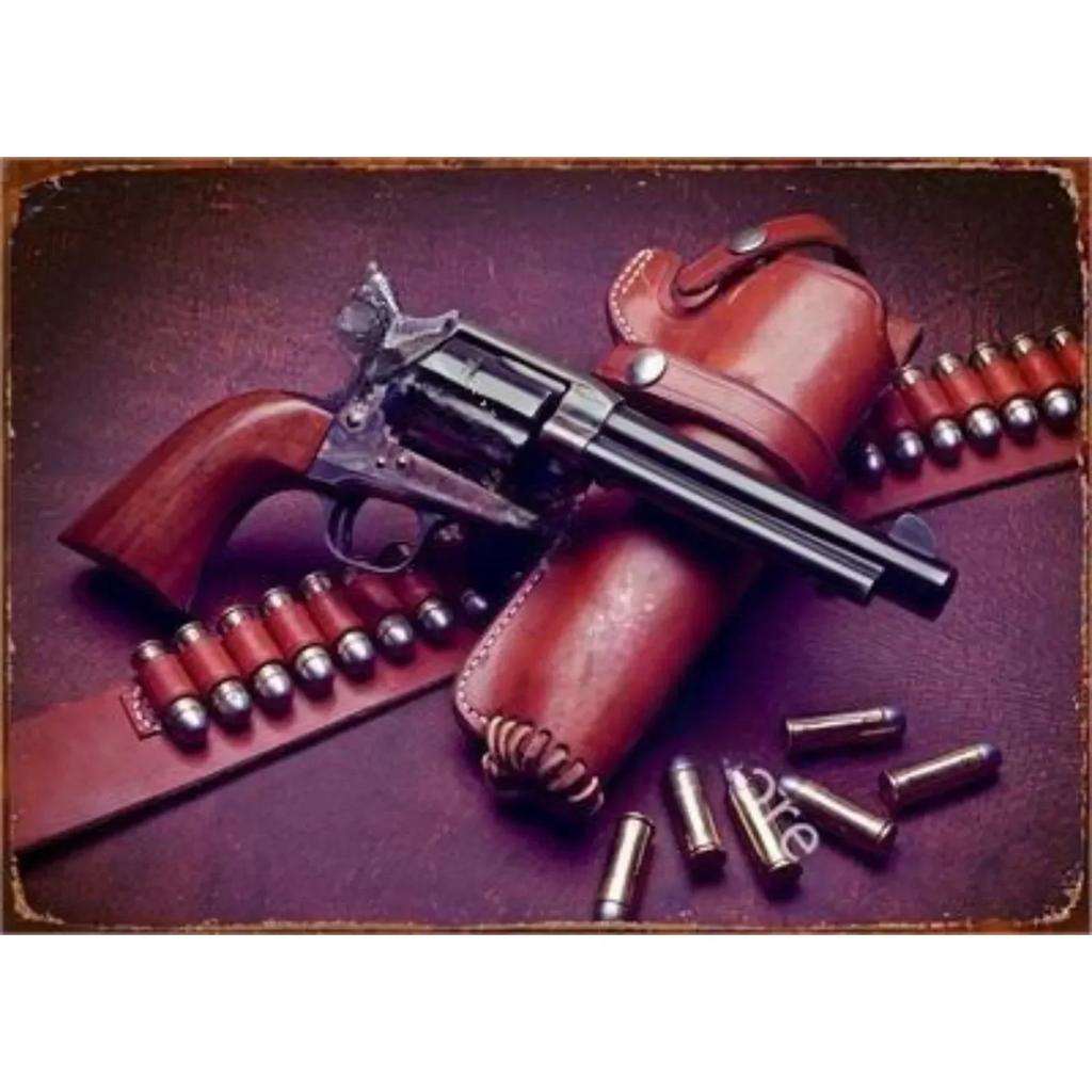 Vintage NEW Pistol HD Tin Painting Metal Sign Poster Home Living Room Bar Club Party Man Cave Art Wall Decorativ Iron Painting