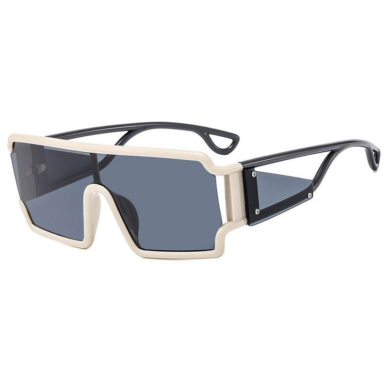 Y2K Luxury Designer One Piece Sunglasses Women Men Vintage Punk Hollow Oversized Cool Shades UV400