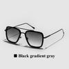 Ruiao  Square Mens Designer Sunglasses Metal Frame Gradient Luxury Shades UV400 Rectangle Pilot Sun Glasses for Men
