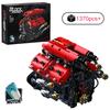 Technical V8 Engine Model Building Blocks Set with Electric Motor MOC Assembly Bricks Toy Kids Birthday Christmas Gifts 1370pcs