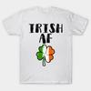 Men Black Print T-shirt Irish Af Funny St Patrick No-Cut Transfer Paper Print Cotton Tshirt