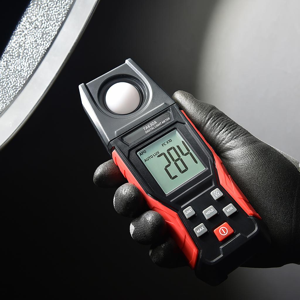 TASI Digital Light Meter Illuminance Lux Meter with Record Function LCD Display 0 200,000 Measurement Range Flexible