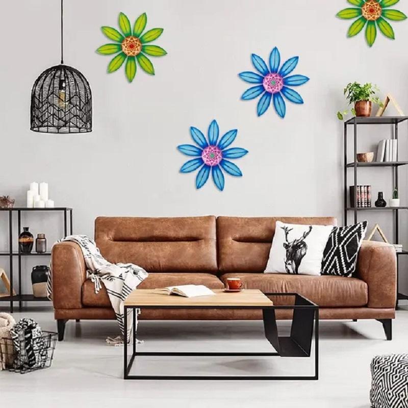 Metal Flower Wall Decoration Wall Art Hanging Decoration Home Garden Garden Outdoor Decoration (4 Colors Optional)