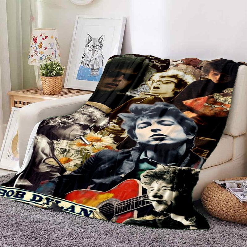 Retro Cool B-Bob Dylan Merchandise Blanket Fleece Home Popular Singer Throw Blanket Cozy Ultra-Soft for Couch Quilt