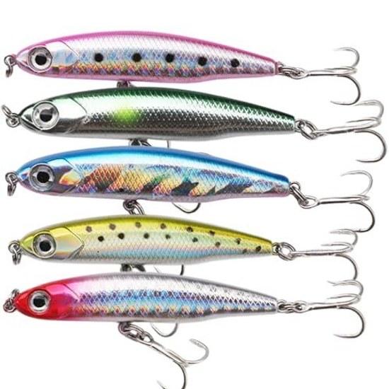 Bathbath Seabass Lure Set Sinking Pencil 75mm 13g 5 Color Shinpen Small Flounder Blue Fish Long Cast Shot Hiramaasa Heavy Big Breakwater Shore