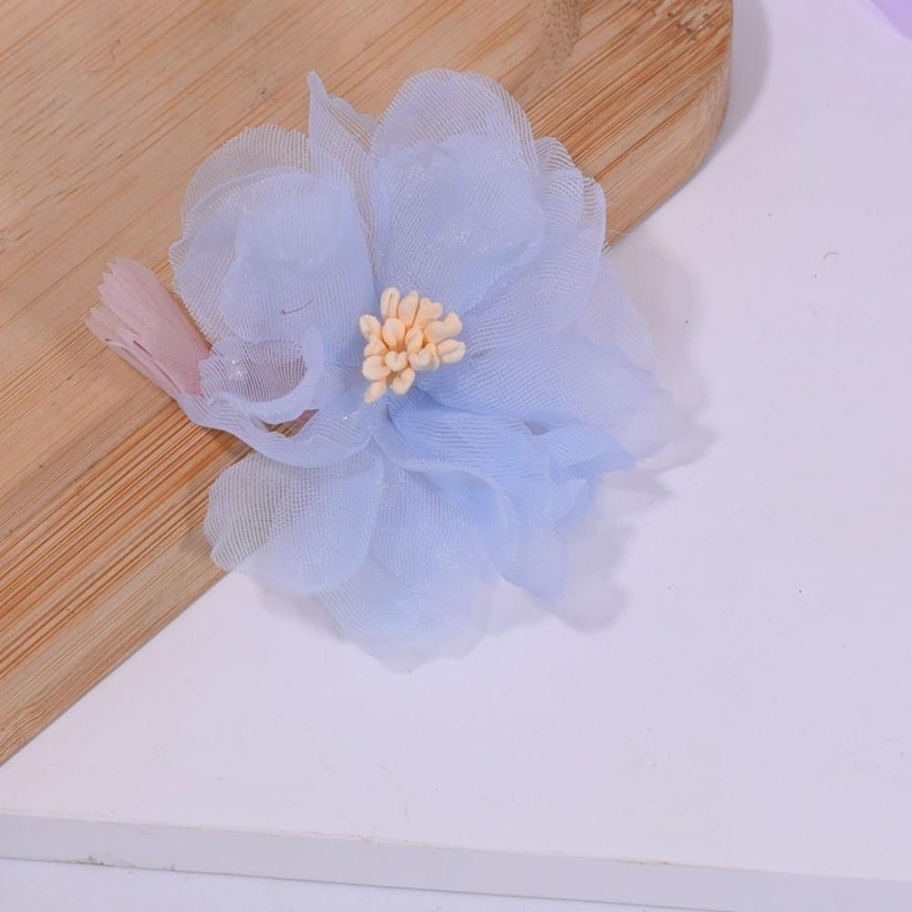 10Pcs Colorful Organza Artificial Flower Appliques  for Wedding Dress Hats Decoration
