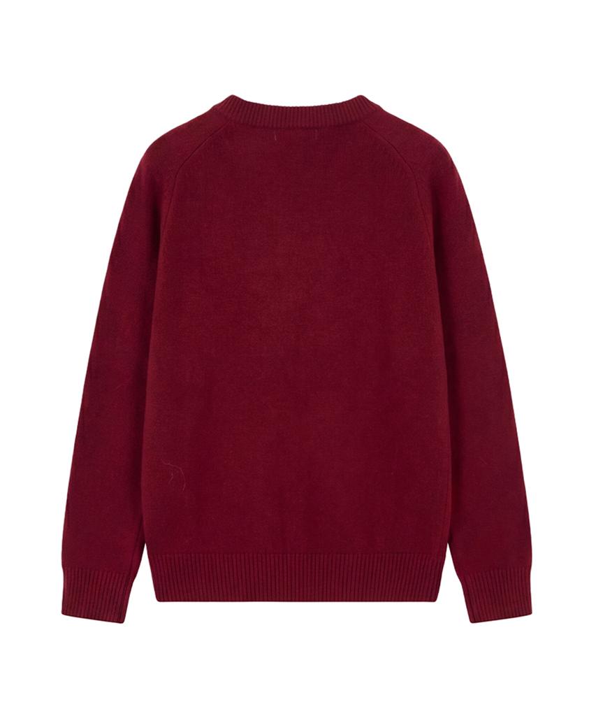 DANGLEDROP Dgdp Square Embroidered Round Knit_Red