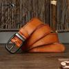 Fashion Retro Distressed Wrinkled Leather Belt for Men and Women Genuine Leather First Layer Cowhide Casual Jeans Belt
