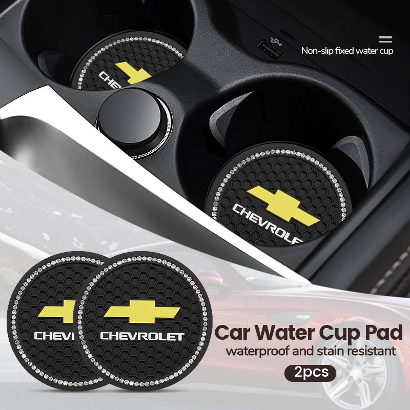 2Pcs Silicone Car Cup Mat Anti Noise Coaster Accessories For Chevrolet Spark Captiva Cruze Malibu Equinox Trax Camaro Blazer