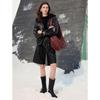 ELLE Women's Hooded Faux Leather Short Jacket