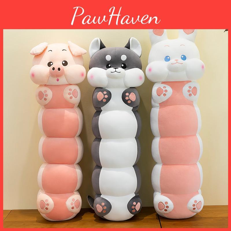 Long Pig Caterpillar Rabbit Husky Plush Toy Stuffed Doll Gift Bedroom Decoration