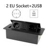 Aluminum Panel Desk Socket EU Socket Desktop Outlet With Cable Plug Hidden Socket  Kitchen Counter