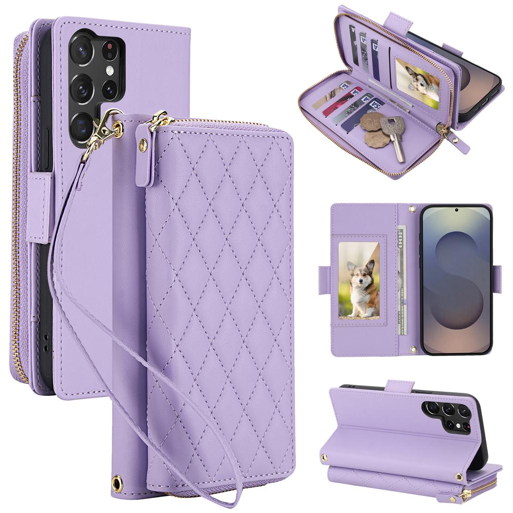 Crossbody Wallet Cards Solt Leather Case For Samsung Galaxy S26 Ultra S25 S24 Plus S23 A17 A07 A57 Shockproof Lanyard Bag Cover