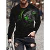 Spring and Autumn Round Neck 3D Lion Pattern Printed Top Fashionable Casual Long Sleeved Men's T-shirts