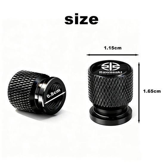 4Pcs CNC Aluminum Motorcycle Tire Valve Caps For Kawasaki Ninja 400 Z400 Z900 Z650 Z800 Universal Wheel Air Valve Stem Cover Dustproof Tyre Valve Cap