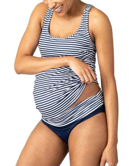 

Tankini Maternity Tankini Set for JAMAICA Navy White Stripe [Seraphin] Set, для кормления грудью, женский