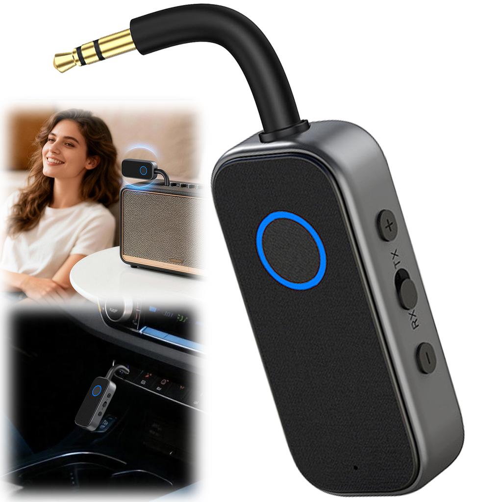 Bluetooth-compatible 6.0 Audio Converter 2-in-1 Wireless Audio Receiver 3.5mm Aux for TV Car PC Headphones Speakers