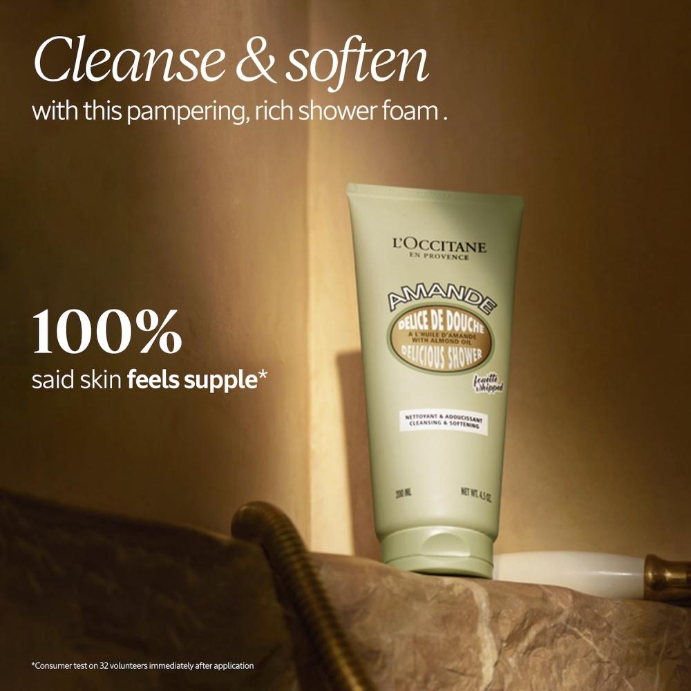L Occitane Nourishing aLmond deLicious Shower Body cLeanser 4.5 Oz