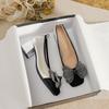 New Shoes for Women Pumps Fashion Silver Bowknot High Heels Shoes Girl Square Toe Party Bling Dress Shoes