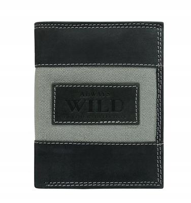 Men's Vertical Wallet, Genuine Leather, Nubuck and Jeans Always Wild