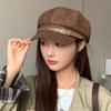 Temperament Versatile Octagonal Hat Women'S Belt Buckle Newsboy Hat High Quality Retro Suede Painter Hat