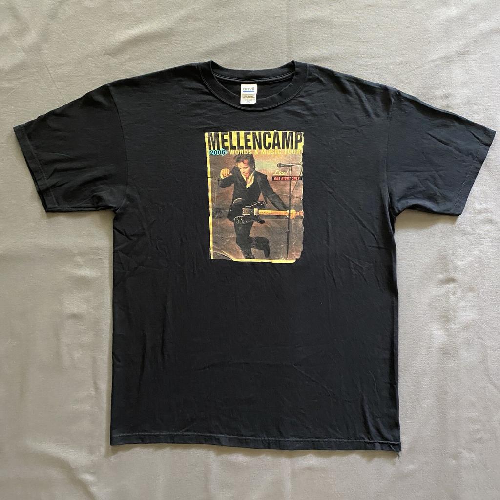 Vintage 2006 John Mellencamp Words & Music Tour T Mens XL Black 00s Music Unisex T-Shirt