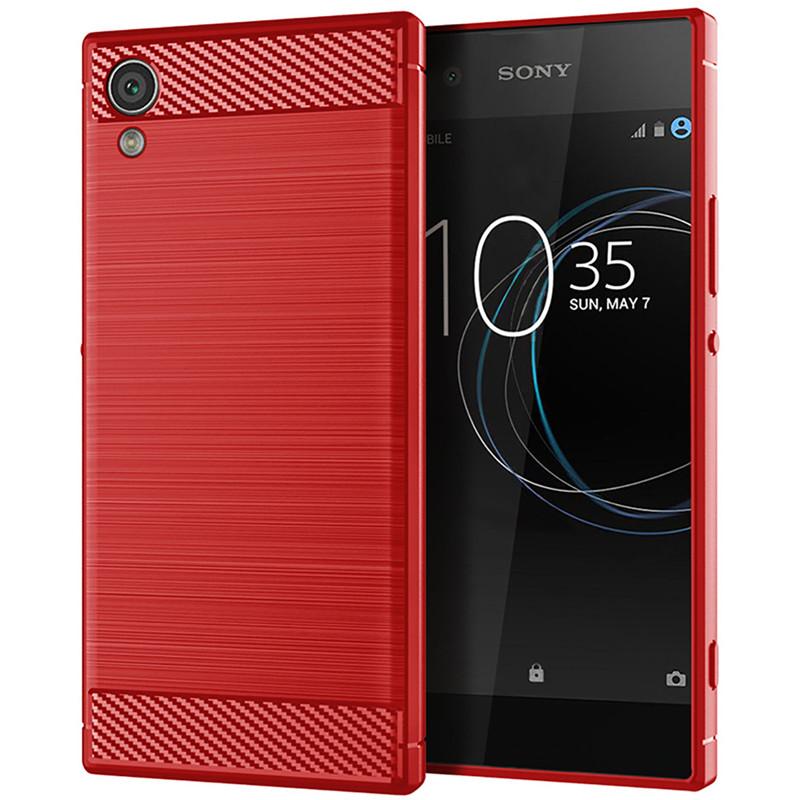 Funda de silicona a prueba de golpes para Sony Xperia XA1 Plus XA1+, funda de fibra de carbono para Sony XA1 Plus, carcasa trasera.