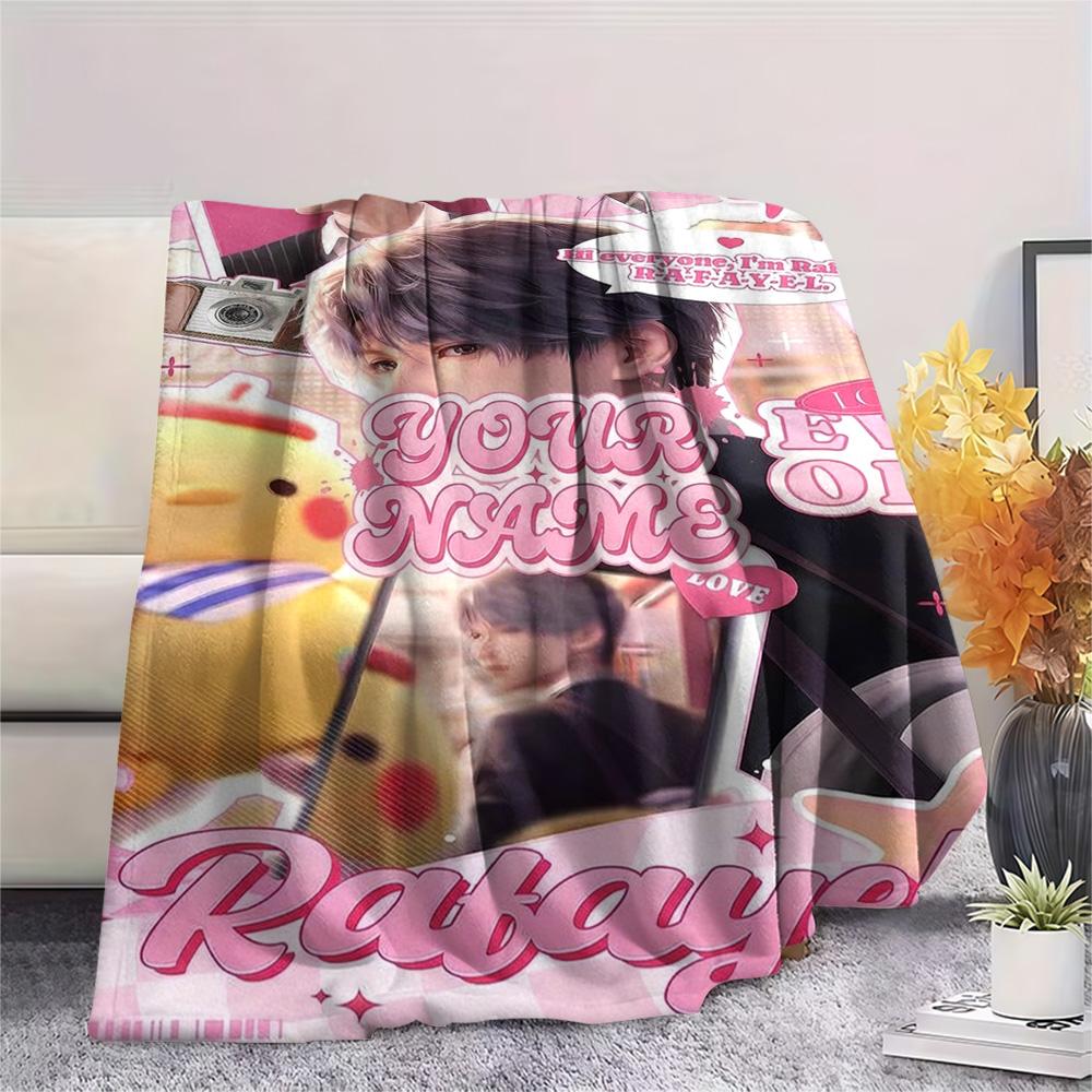 1PC Anime Series Custom Name Patterned Flannel Blanket Suitable For All Seasons For Home Decor Warmth And Comfort Gifts Holiday Present