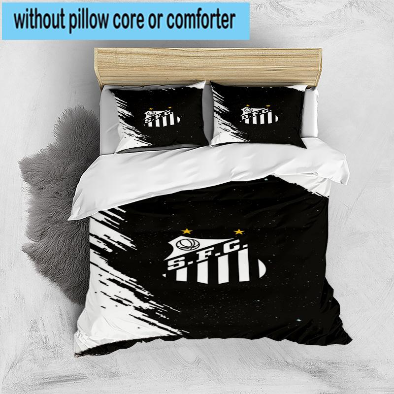 3pcs Powerful Football Crest Design Printed Bedding Set Duvet Cover Closure Includes 1 Duvet Cover & 2 Pillowcases Bedding Sets Home Decor Gifts
