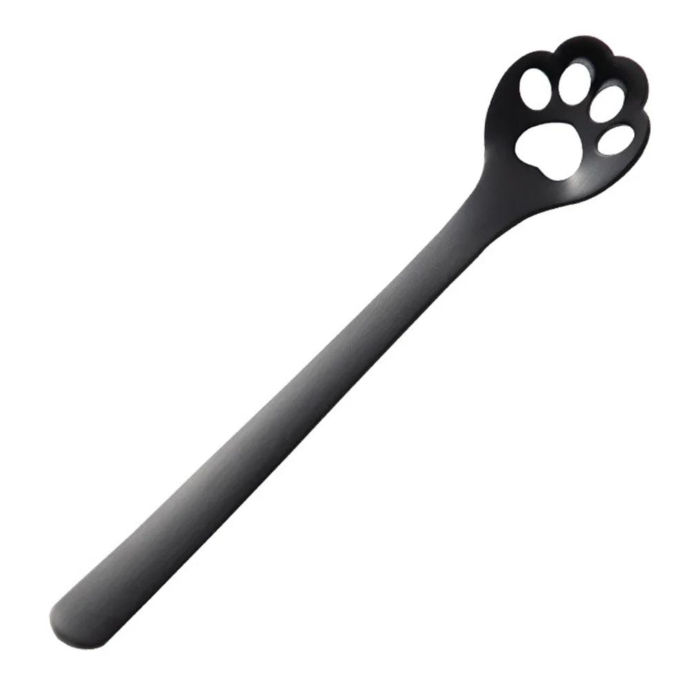 1PC Creative Cute Cat Claw 304 Stainless Steel Spoon Hollow for Ice Cream Coffee Tea Dessert Spoon Kitchen Tableware Accessories