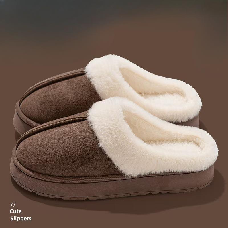 

Новый стиль теплых хлопковых туфель для улицы, домашние матовые универсальные шерстяные тапочки на толстой подошве 44-45