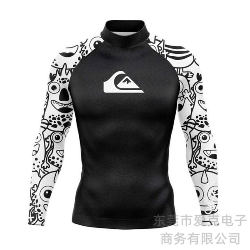 Quiksilver Long Sleeve Rash Guard Men UV Protection Quick Dry Surfing Dive Top