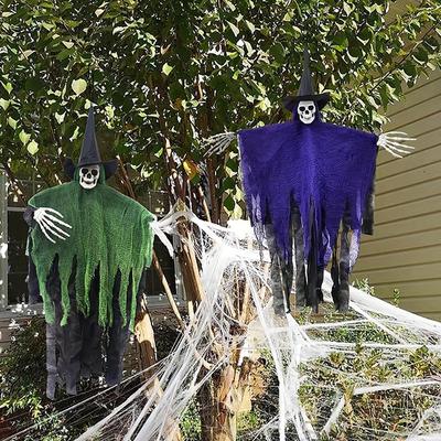 Ornements suspendus d'Halloween Maison Hantée: Décor Sorcière, Fantôme et Squelette