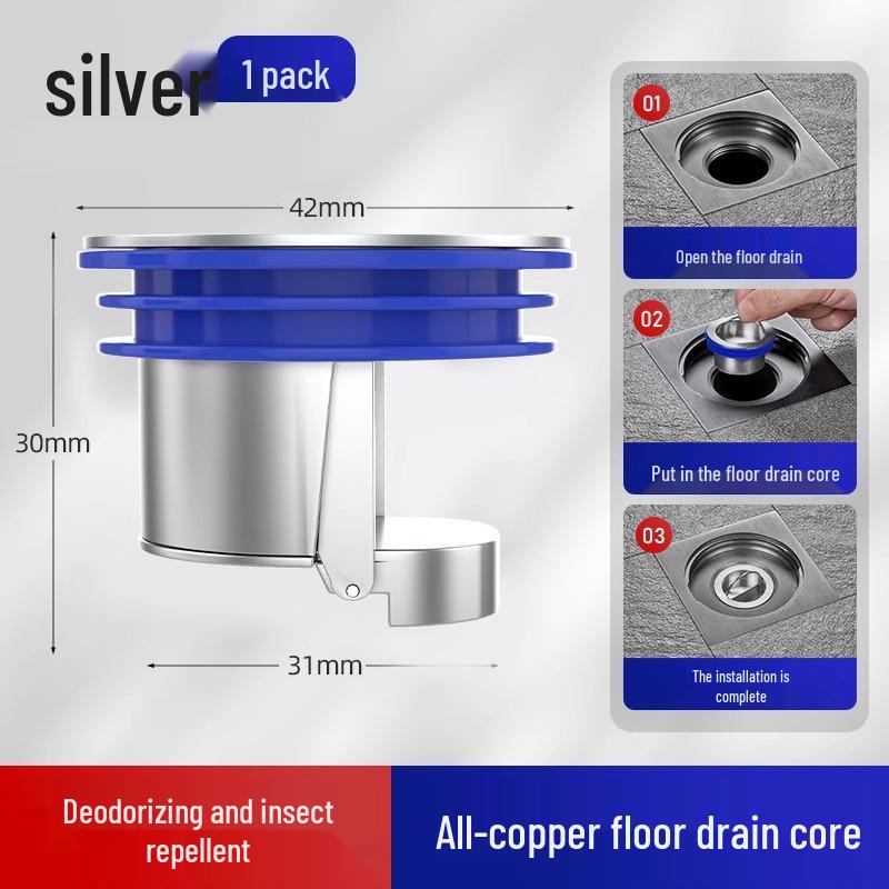 Anti-Odor Floor Drain Core & Seal Ring for Bathroom Drains