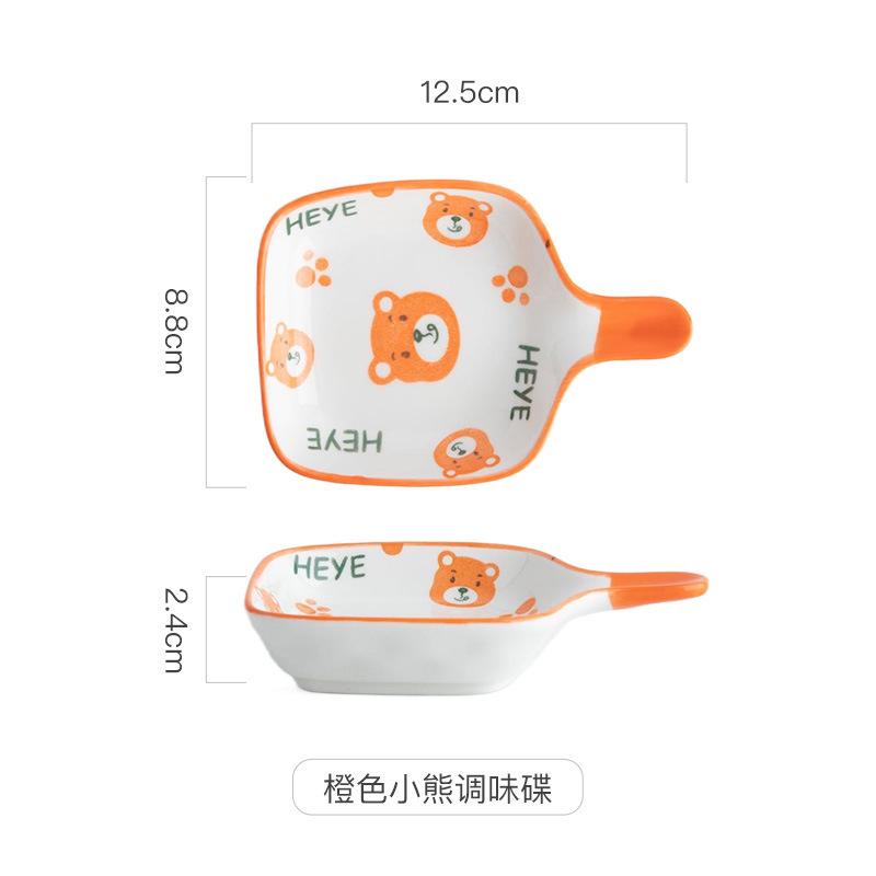 Kamelien-Dippschale im japanischen Stil, Haushalts-Keramikteller, Einfache Hot Pot-Saucenschale, Essigschale, Snackschale für den Esstisch