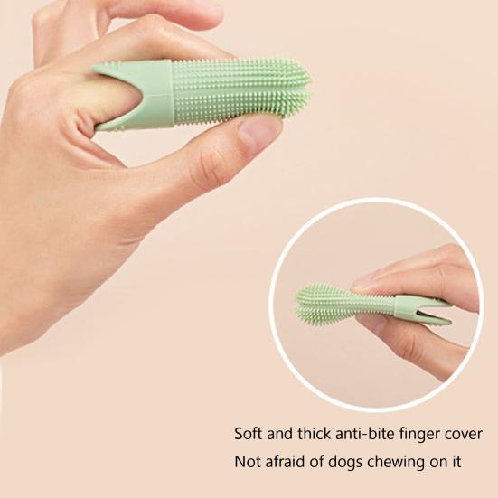 Finger Pet Toothbrush Silicone Finger Cover Dog Toothbrush Soft Bristles Safe Pet Dental Brush for Medium Large Dogs Cats Teeth Cleaning