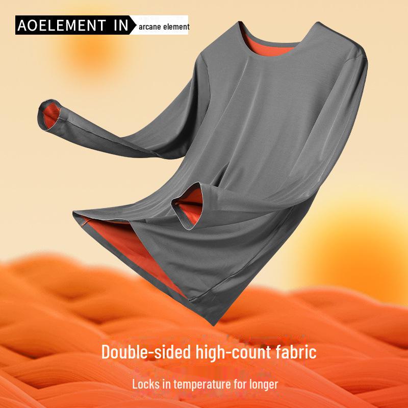 Men's Seamless Thermal Long-Sleeve Shirt for Autumn & Winter