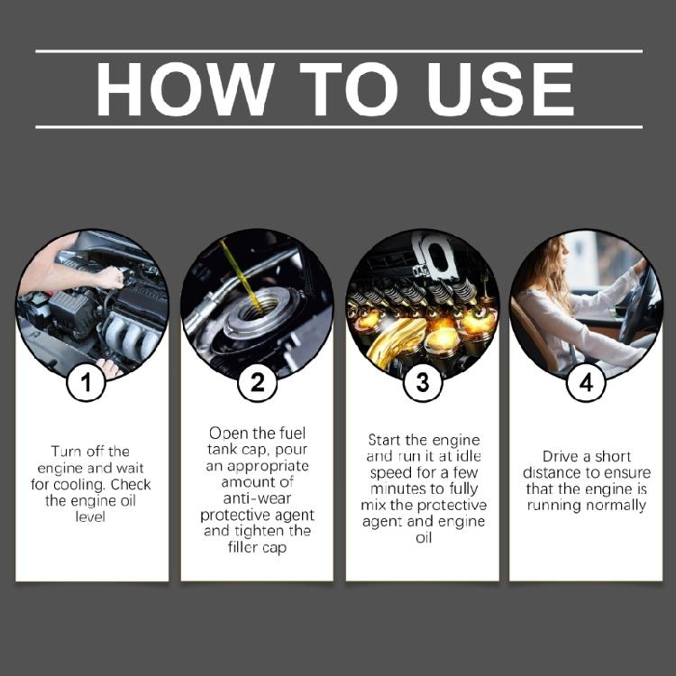 Engine Anti Wear Protectant Agent for Optimized Fuel Consumption Friction Reduction and All Vehicle Engine Protection