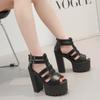 Fashion Women's Sandals 15CM High Heel Sexy Fashion Waterproof Platform Buckle Zipper Breathable Nightclub Party Casual Shoes