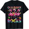 Ons Flock Rocks Flamingo Zomervakantie Familie Matching T-shirt Unisex T-shirt