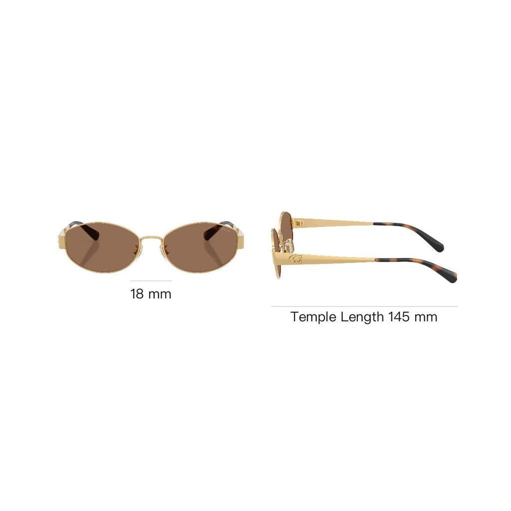 Coach 7192D C Logo Metal Irregular Shape Sunglasses Unisex sunglasses Gold 0HC7192D-944113