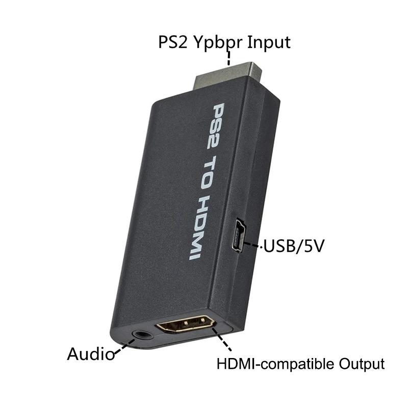 Ps2 To Hdmi-Compatible Compatible Converter Adapter Audio Video With 3.5mm Cable Supports Pc Ps2 480i 480p 576i Display Modes