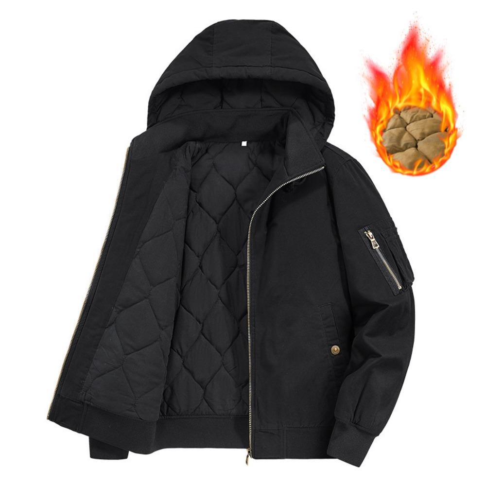 Winter Nieuwe Mannen Katoenen Jas Mannen Warm Dik Winddicht Jas Buiten Zakken Tactische Rits Parka Afneembare Capuchon Bomberjack Man