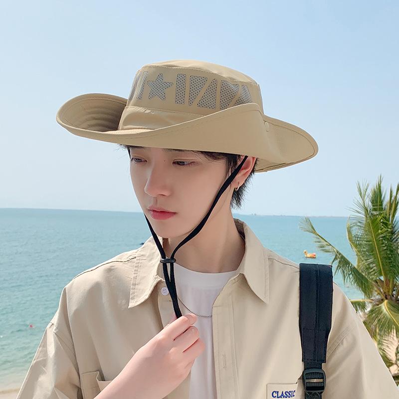 9239 spring and summer sun protection sun hat male outdoor travel mountaineering fishing sun hat big brim breathable bucket hat