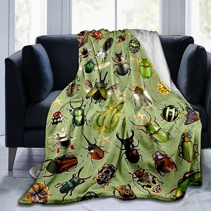 1pc Insect Parade Throw Blanket Home Decorative Couch Cover for Bedroom Living Room Travel Car .W098