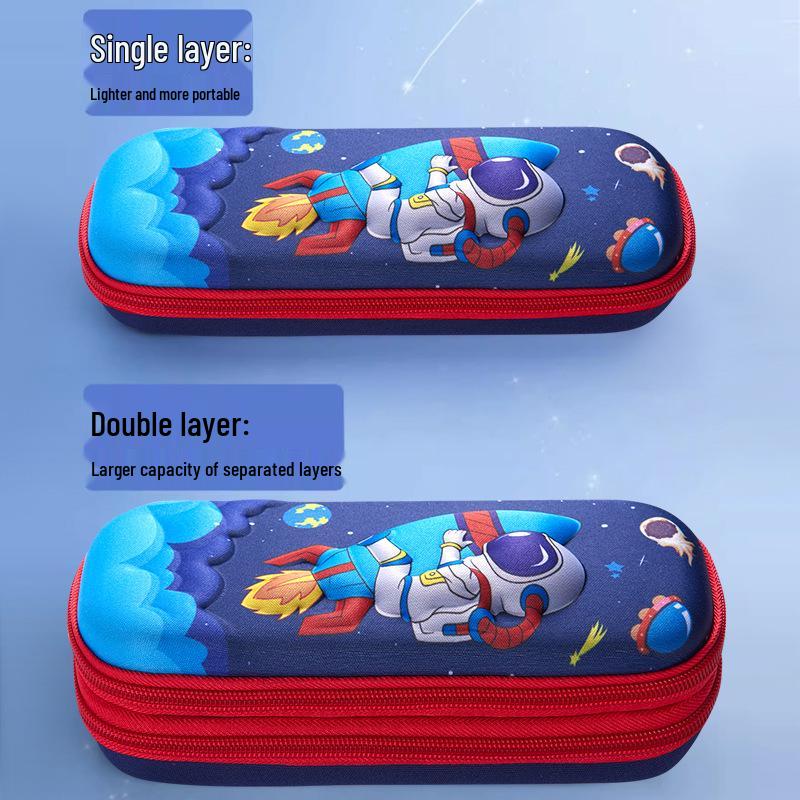 Double Layer 3D Zipper Pencil Case - Large Capacity for Elementary School Students